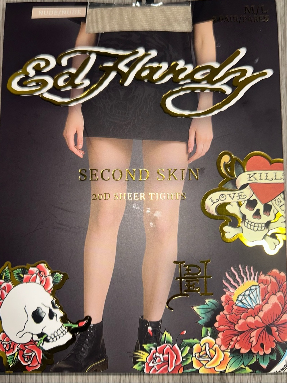 Ed Hardy Second Skin 20D Sheer Tights - Nude